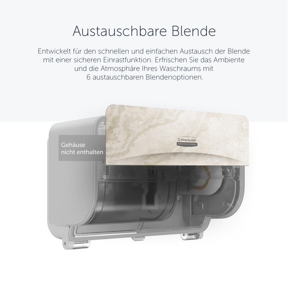 Façade Kimberly-Clark Professional™ ICON™ (58792), Marbre Chaud, pour distributeur de papier toilette standard horizontal à 2 rouleaux ; 1 façade par colis - 58792
