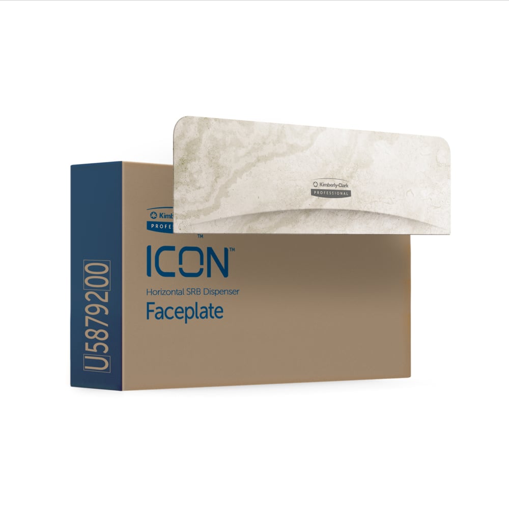 Kimberly-Clark Professional™ ICON™-Blende (58792) im Design „Warmer Marmor“, für Standard-Toilettenpapierspender mit 2 horizontalen Rollen; 1 Blende pro Verkaufseinheit - 58792