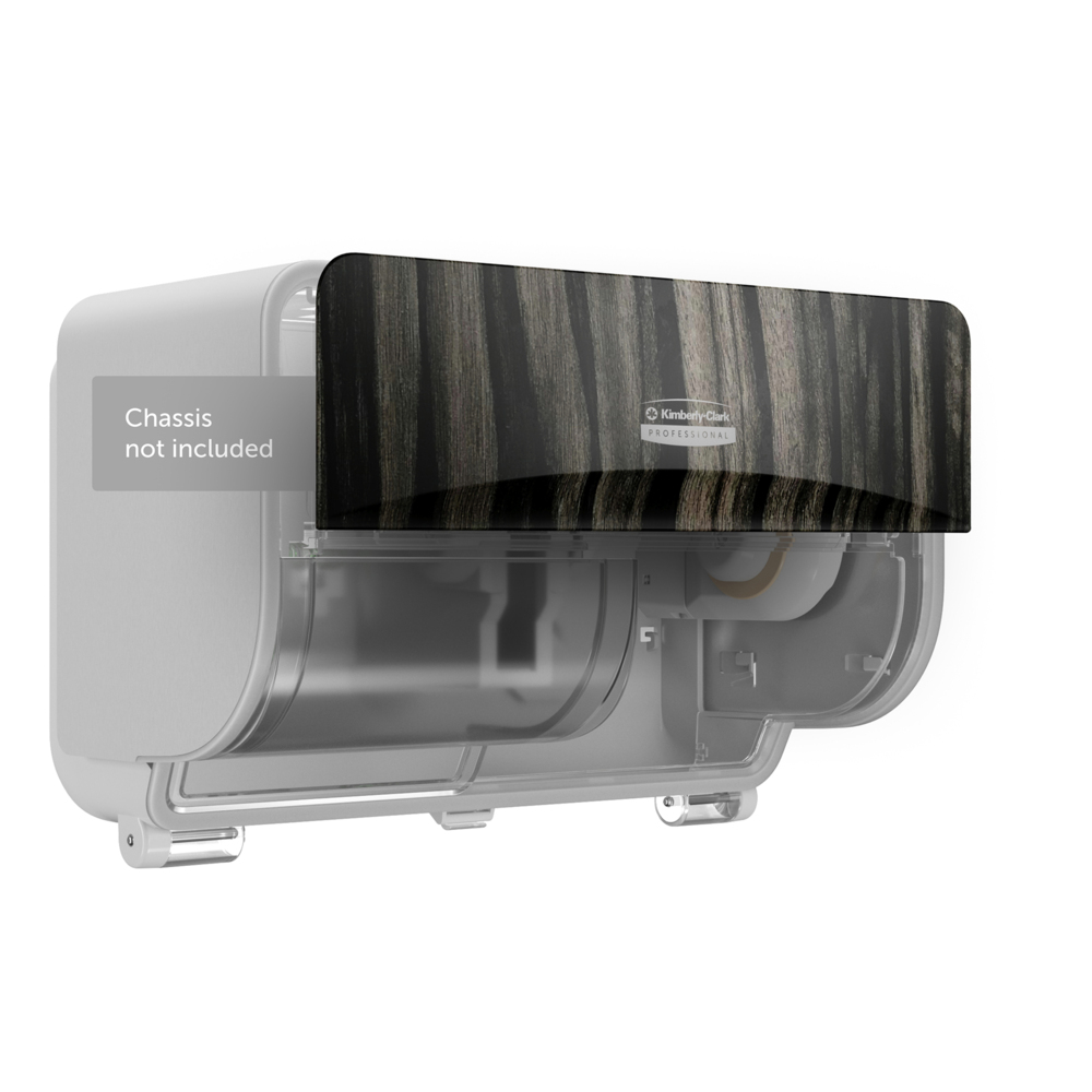 Kimberly-Clark Professional™ ICON™ Faceplate (58832), Ebony Woodgrain Design, for Standard Roll Toilet Paper Dispenser 2 Roll Horizontal; 1 Faceplate per Case - 58832