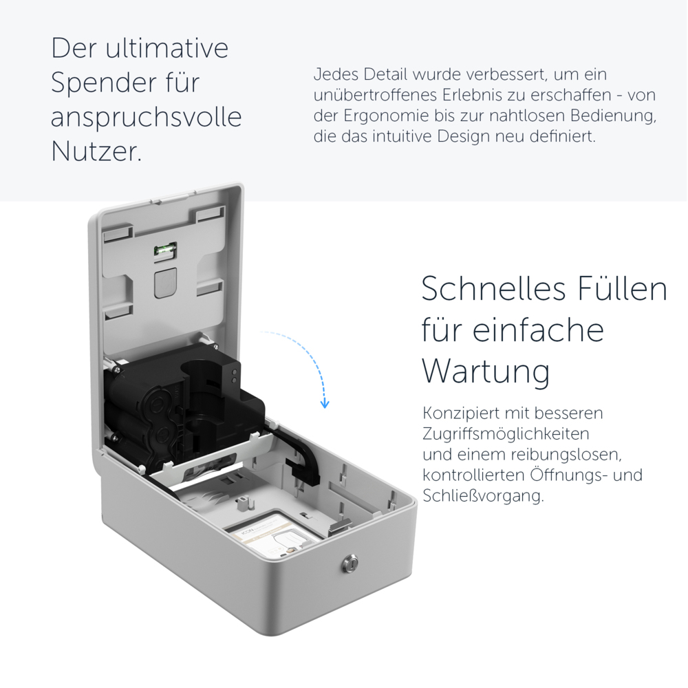 Distributeur électronique de savon et de désinfectant Kimberly-Clark Professional™ ICON™ (53694), boîter gris avec façade Mosaïque Argentée ; 1 distributeur et façade par colis - 53694
