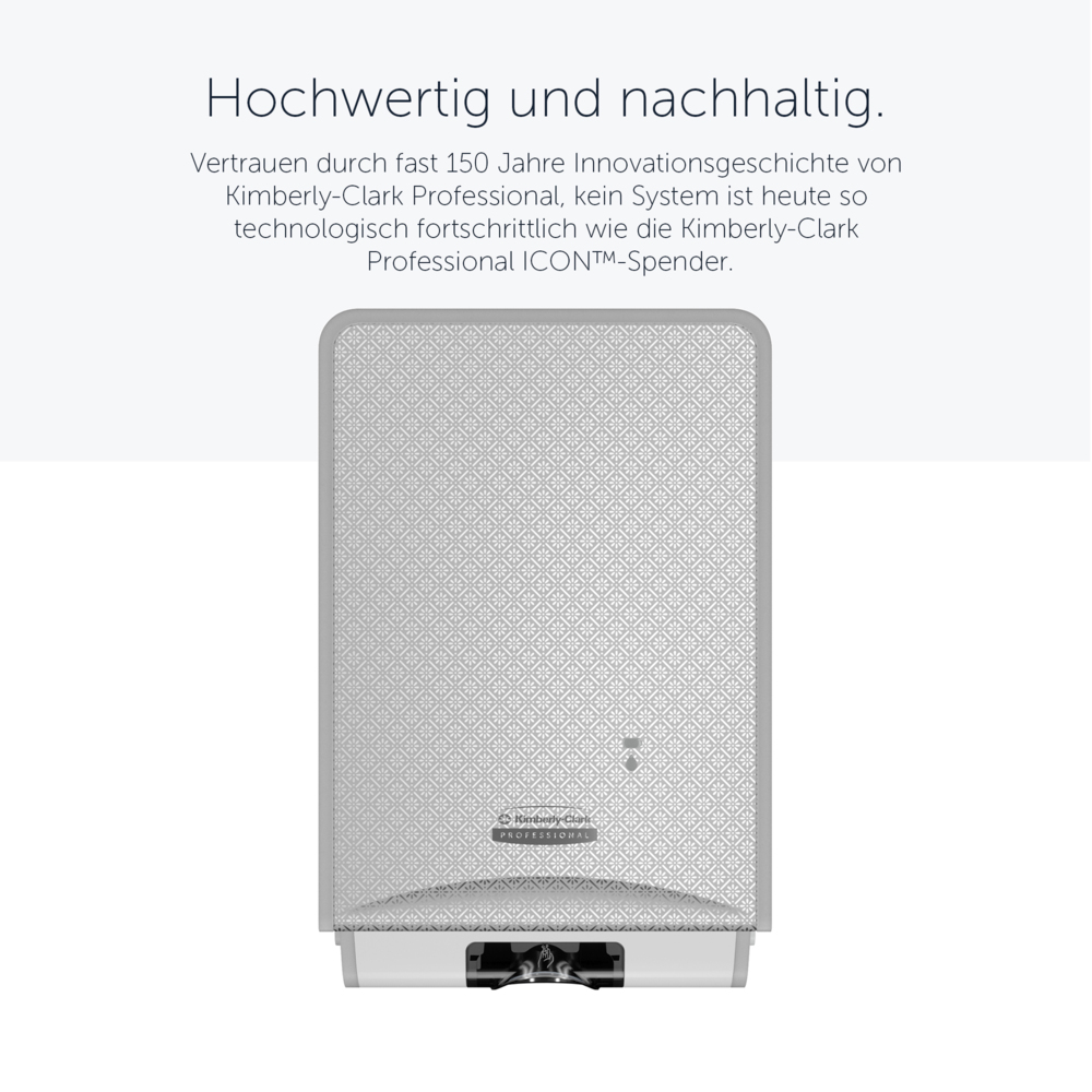 Distributeur électronique de savon et de désinfectant Kimberly-Clark Professional™ ICON™ (53694), boîter gris avec façade Mosaïque Argentée ; 1 distributeur et façade par colis - 53694