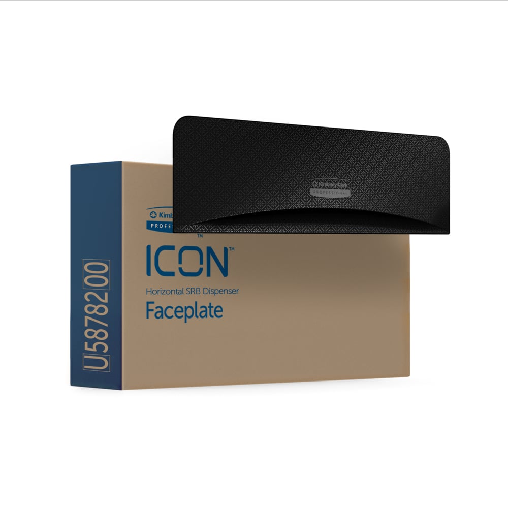 Façade Kimberly-Clark Professional™ ICON™ (58782), Mosaïque Noire, pour distributeur de papier toilette standard horizontal à 2 rouleaux ; 1 façade par colis - 58782