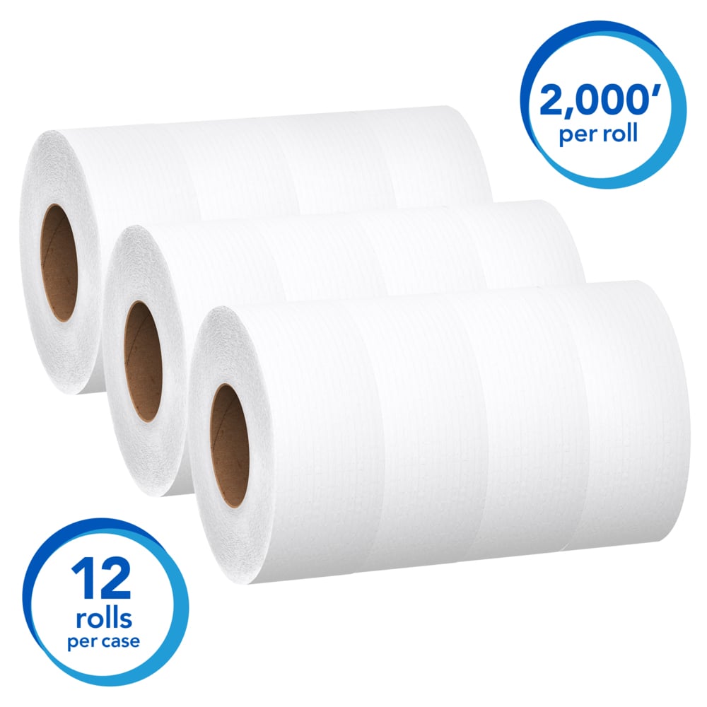 Scott® Essential Jumbo Roll Toilet Paper (07223), White (2,000 '/Roll, 12 Rolls/Case, 24,000'/Case) - 07223