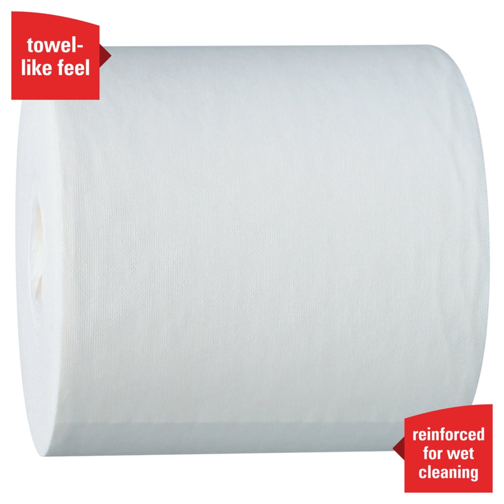 WypAll® GeneralClean™ L30 Heavy Duty Cleaning Towels (05820), Center-Pull Roll, Strong and Soft Towels, White (300 Sheets/Roll, 2 Rolls/Case, 600 Sheets/Case) - 05820