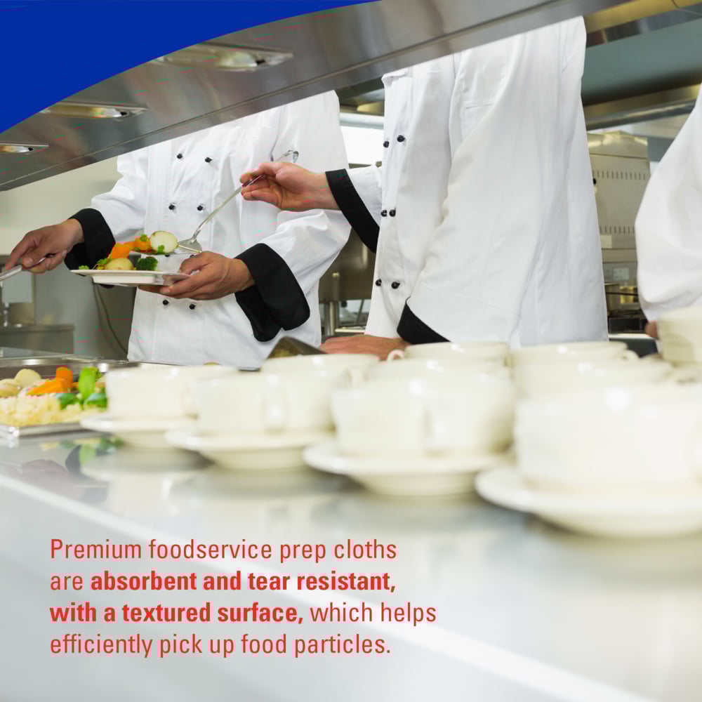 WypAll® CriticalClean™ High Capacity Heavy Duty Foodservice Cloths (06354), Quarterfold, Red (300 Sheets/Box, 1 Box/Case, 300 Sheets/Case) - 06354