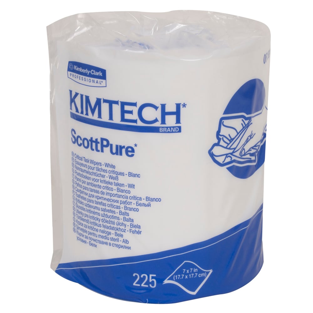 Kimtech Prep™ Scottpure™ Critical Task Wipes (06193), Center-Pull Roll, for Surface Preparation, White (225 Sheets/Roll, 6 Rolls/Case, 1,350 Sheets/Case) - 06193