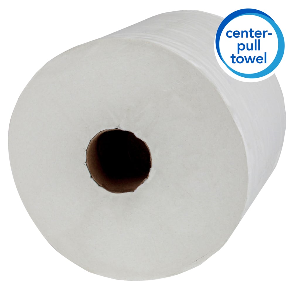 Scott® Essential Roll Center Pull Towels (01032) with Fast-Drying Absorbency Pockets™, White, Perforated Full-Sized Hand Towels (6 Rolls/Case, 4,200 Sheets/Case) - 01032