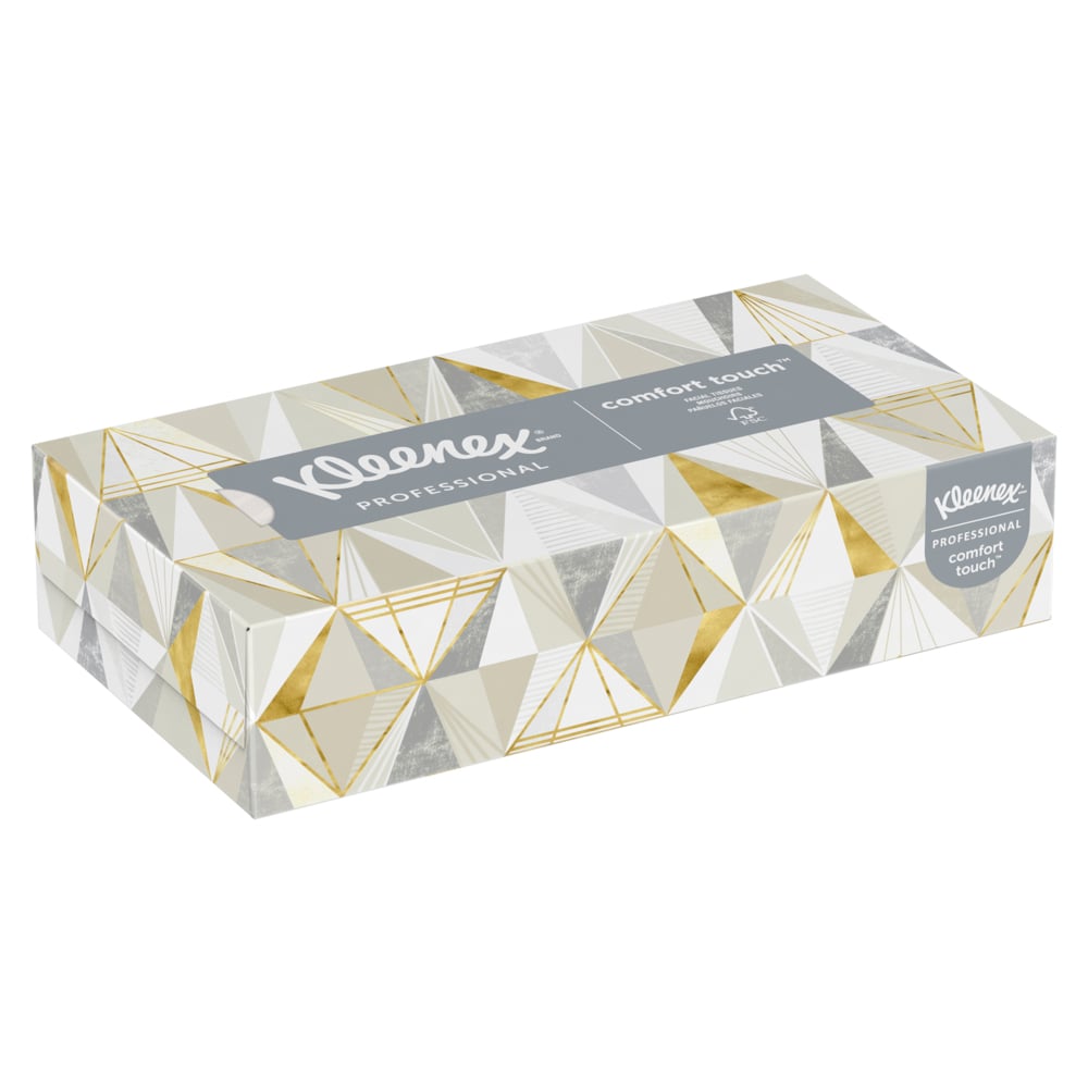 Mouchoirs Kleenex® Professional (03076), 2 épaisseurs, blancs, boîtes de mouchoirs plates pour les entreprises, boîte pratique (125 mouchoirs/boîte, 12 boîtes/caisse, 1 500 mouchoirs/caisse) - 03076