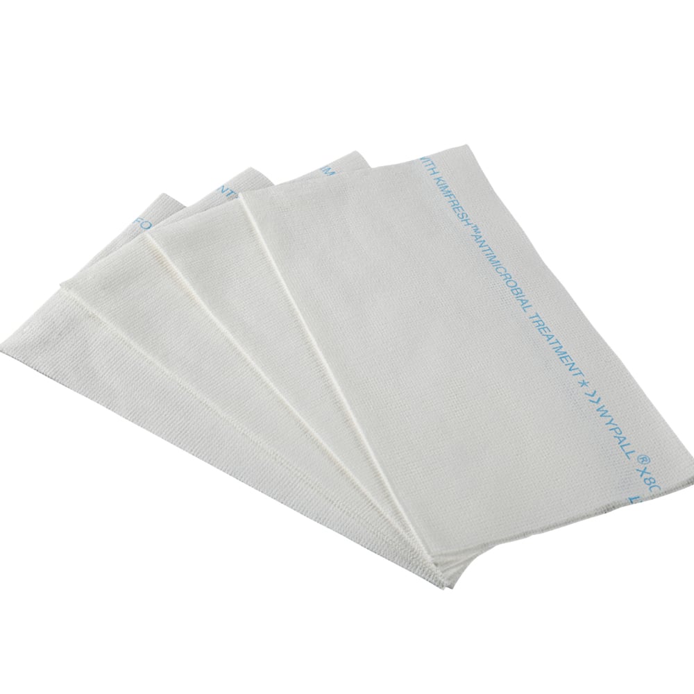 Chiffons très résistants pour le secteur de la restauration WypAll® CriticalClean™ (05925), chiffons pliés en quatre, blancs (300 feuilles/boîte, 1 boîte/caisse, 300 feuilles/caisse) - 05925