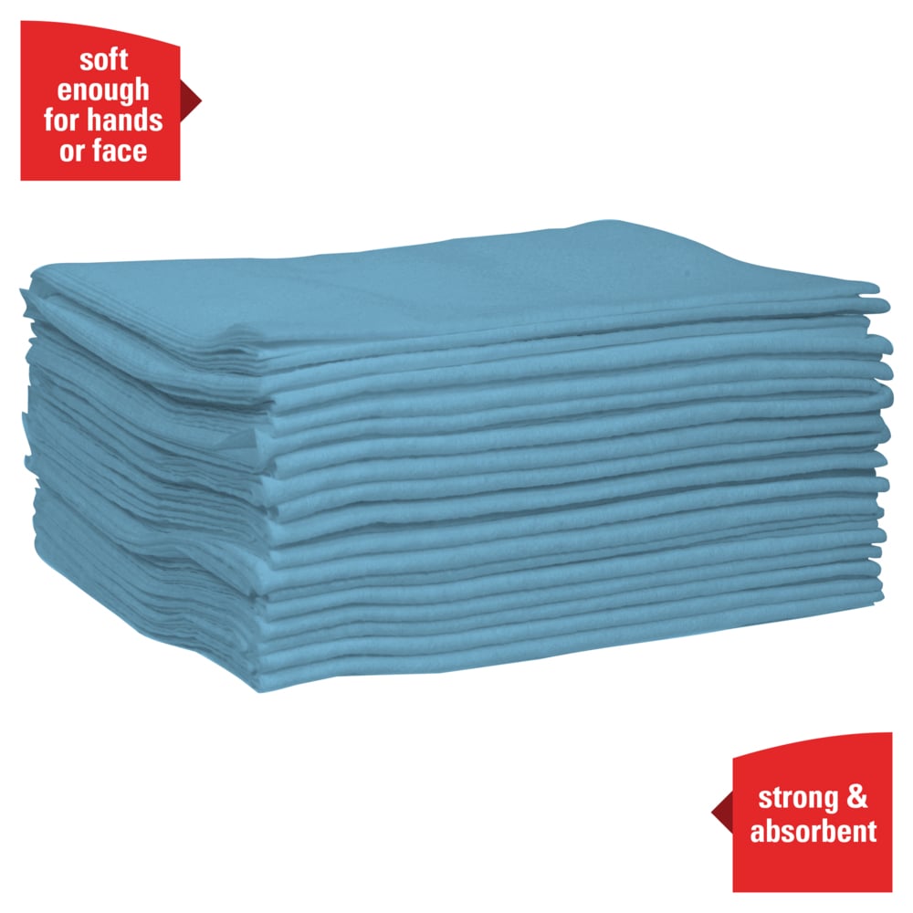 WypAll® PowerClean™ L40 Extra Absorbent Towels (05776), Quarterfold, Limited Use Towels, Blue (56 Sheets/Pack, 12 Packs/Case, 672 Sheets/Case) - 05776