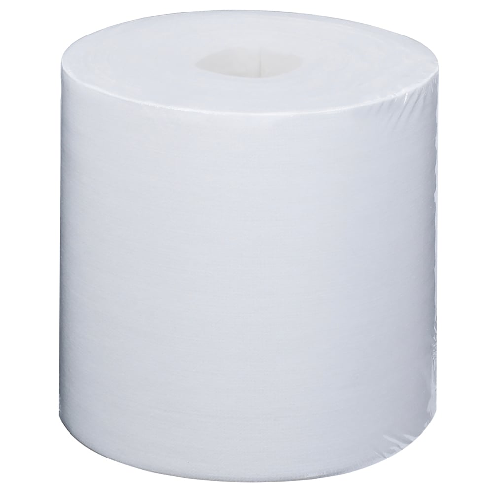 WypAll® PowerClean™ WetTask™ Wipers for Solvents System (06001), Center-Pull Roll, White, Bucket Included (95 Sheets/Roll, 6 Rolls/Case, 570 Sheets/Case) - 06001