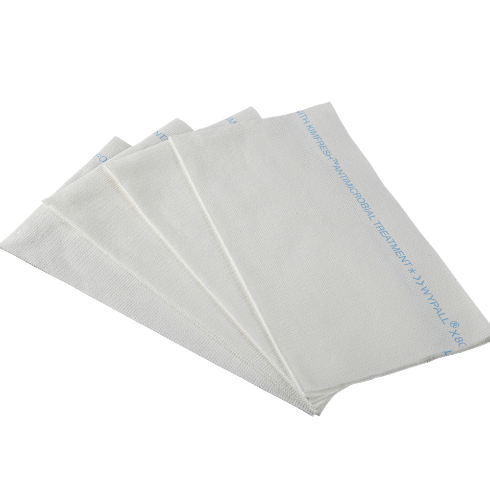 Chiffons de restauration WypAll® Critical Clean ultra-robuste (06280) avec traitement antimicrobien, blancs, 1 boîte, 150 feuilles - 06280