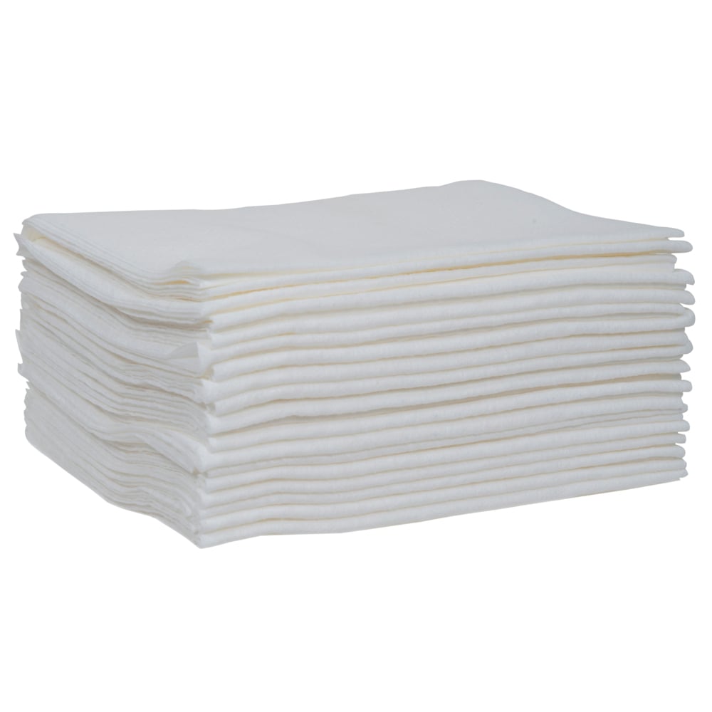 Chiffons de nettoyage très résistants WypAll® GeneralClean™ L30 (05812), pliés en quatre, chiffons résistants et doux, blancs (90 feuilles/paquet, 12 paquets/caisse, 1 080 feuilles/caisse) - 05812