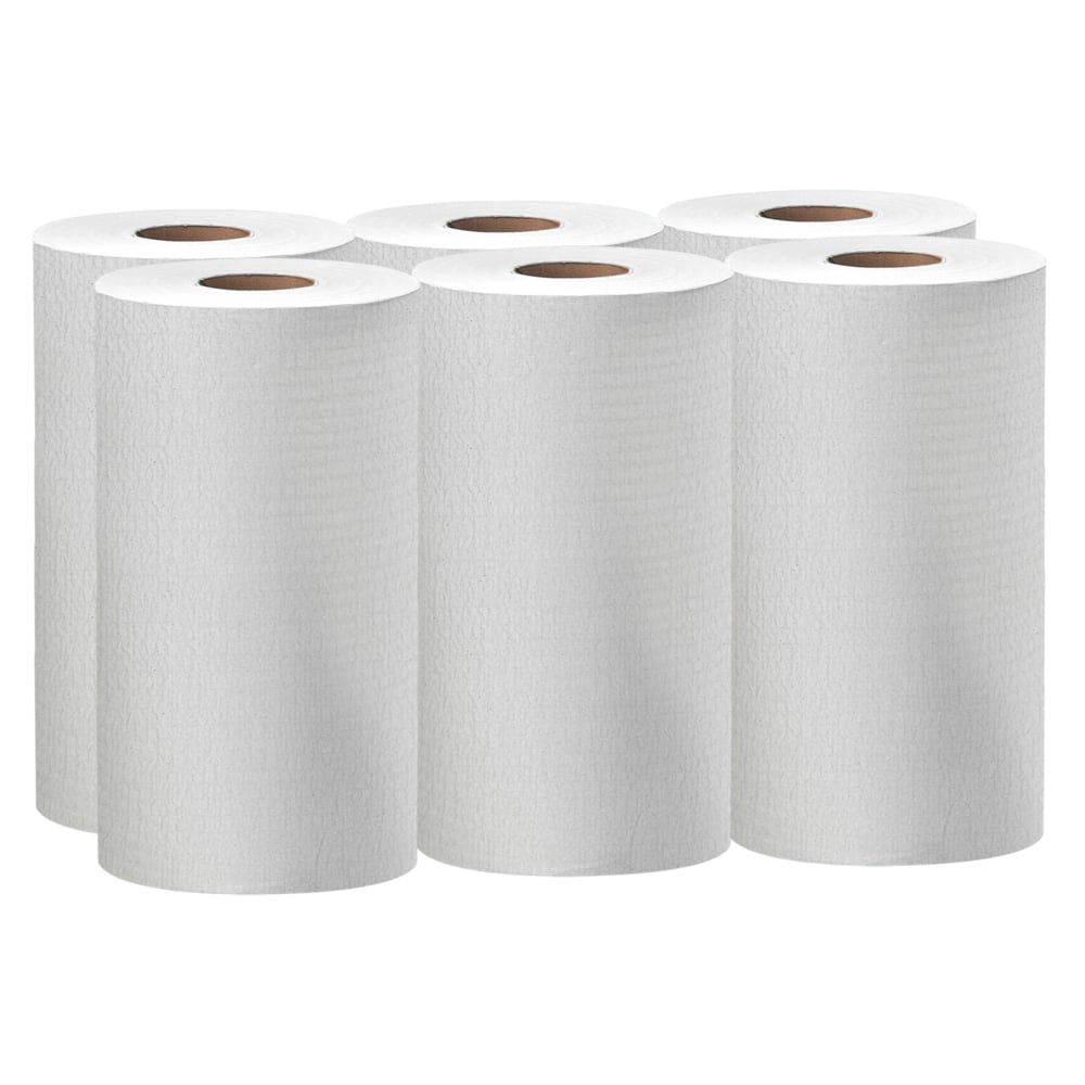 WypAll® GeneralClean™ X60 Multi-Task Cleaning Cloths (35421), Small Roll, Strong and Absorbent Towels, White (130 Sheets/Roll, 6 Rolls/Case, 780 Sheets/Case) - 35421
