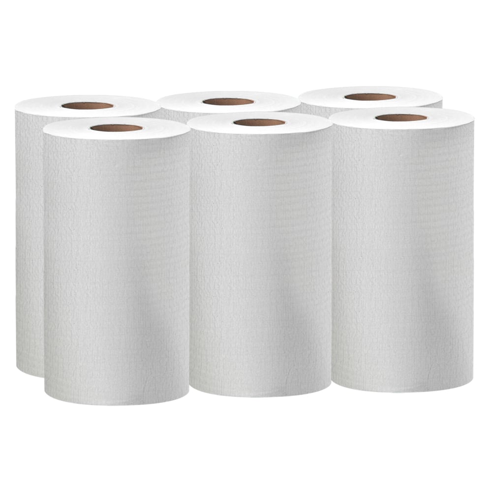 Chiffons de nettoyage multitâches WypAl® General Clean X60 (35421), petit rouleau, blancs, 130 feuilles/rouleau, 6 rouleaux/caisse, 780 lingettes/caisse - 35421