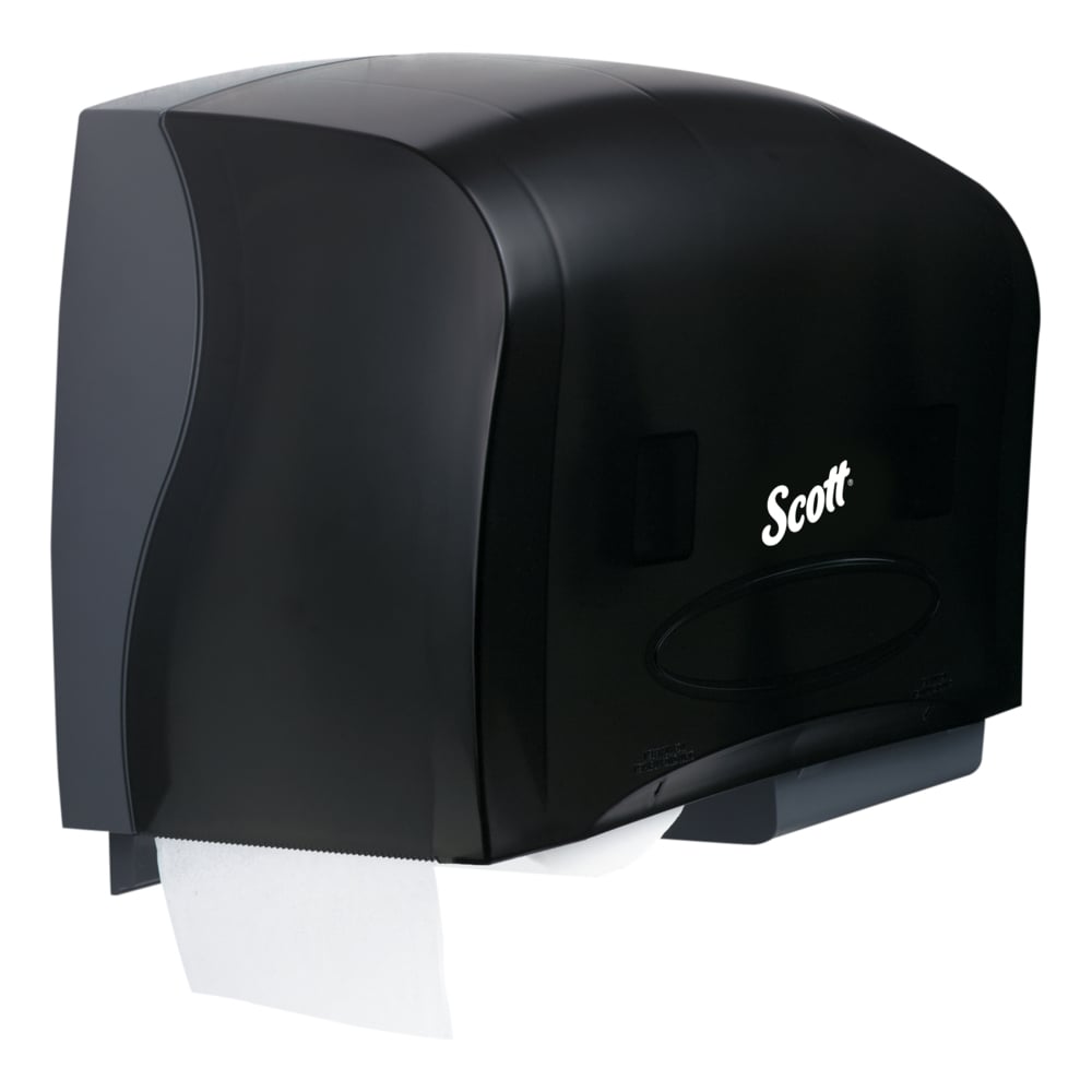Scott® Essential™ Coreless Jumbo Roll Toilet Paper Dispenser (09608), Twin Roll, Black, 20.1" x 10.9" x 5.9" (Qty 1) - 09608