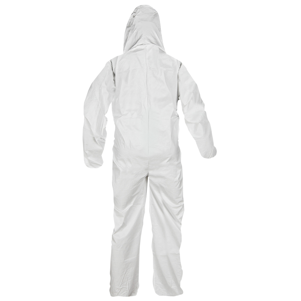 KleenGuard™ A40 Liquid & Particle Protection Coveralls (44322), Zipper Front, Elastic Wrists, Ankles & Hood, White, Medium (Qty 25) - 44322