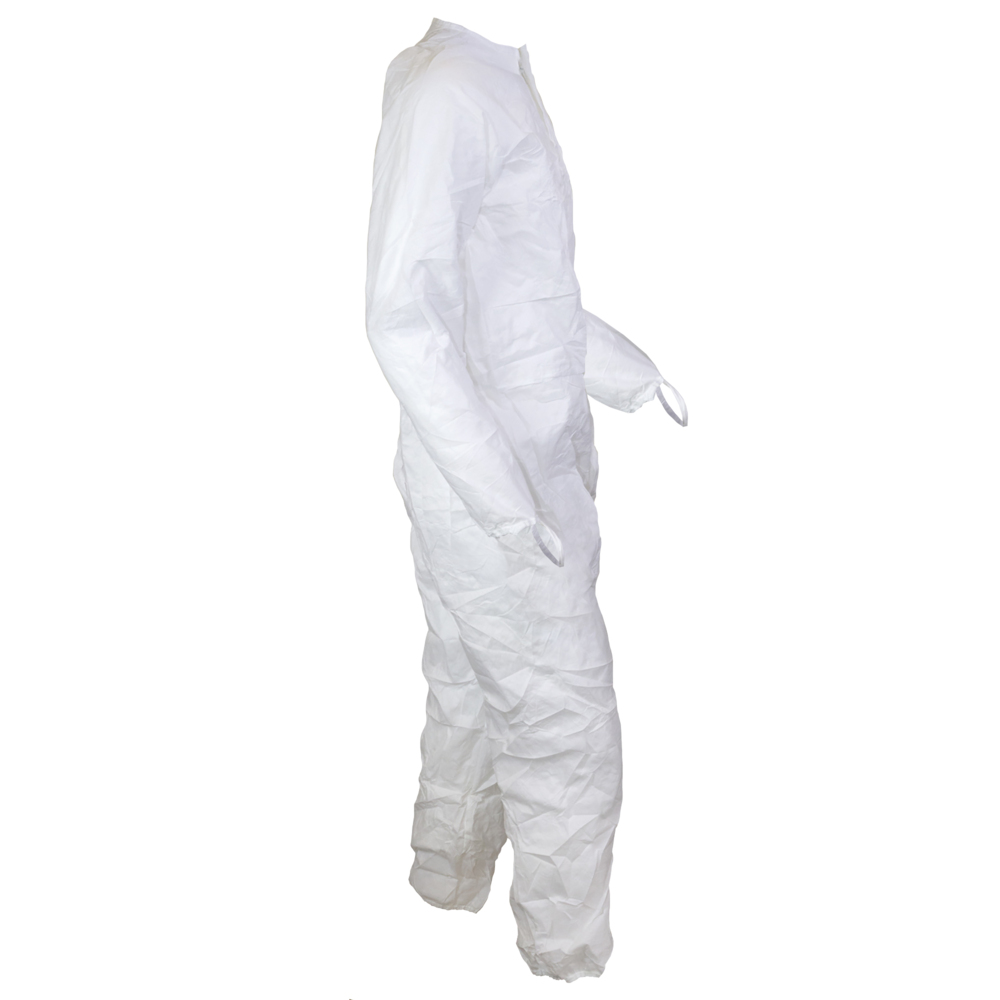 Kimtech™ A5 Sterile Cleanroom Coveralls (12917), Clean Don, Mandarin Collar, Thumb Loops, Reflex Design, White, 5XL, 25 / Case - 12917