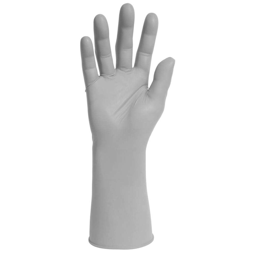 Gants stériles en nitrile Sterling Kimtech G3 (11823), 4 mil, pour salles blanches, spécifiques à la main, 12 po, taille 7, gris, 300 paires/caisse - 11823