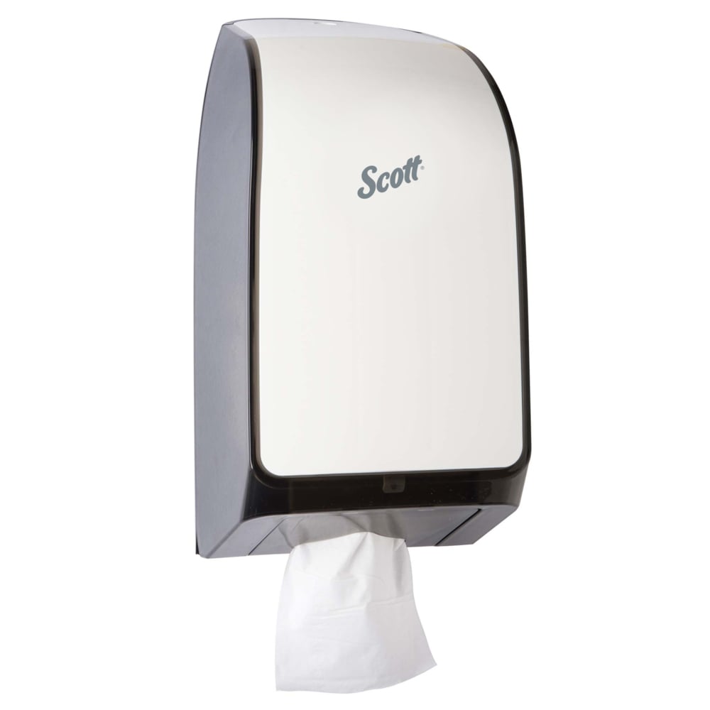 Scott® Hygienic Bathroom Tissue Dispenser (40407), White, compatible with Scott® & Cottonelle® Hygienic Bathroom Tissue, 7.0" x 5.725" x 13.339" (Qty 1)