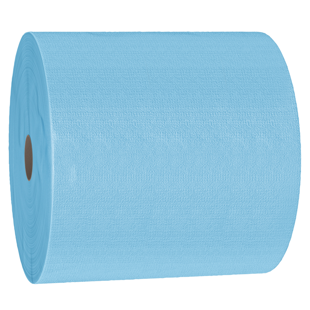 WypAll® PowerClean™ X80 Heavy Duty Cloths (41043), Jumbo Roll, Extended Use Towels, Blue (475 Sheets/Roll, 1 Roll/Case, 475 Sheets/Case) - 41043