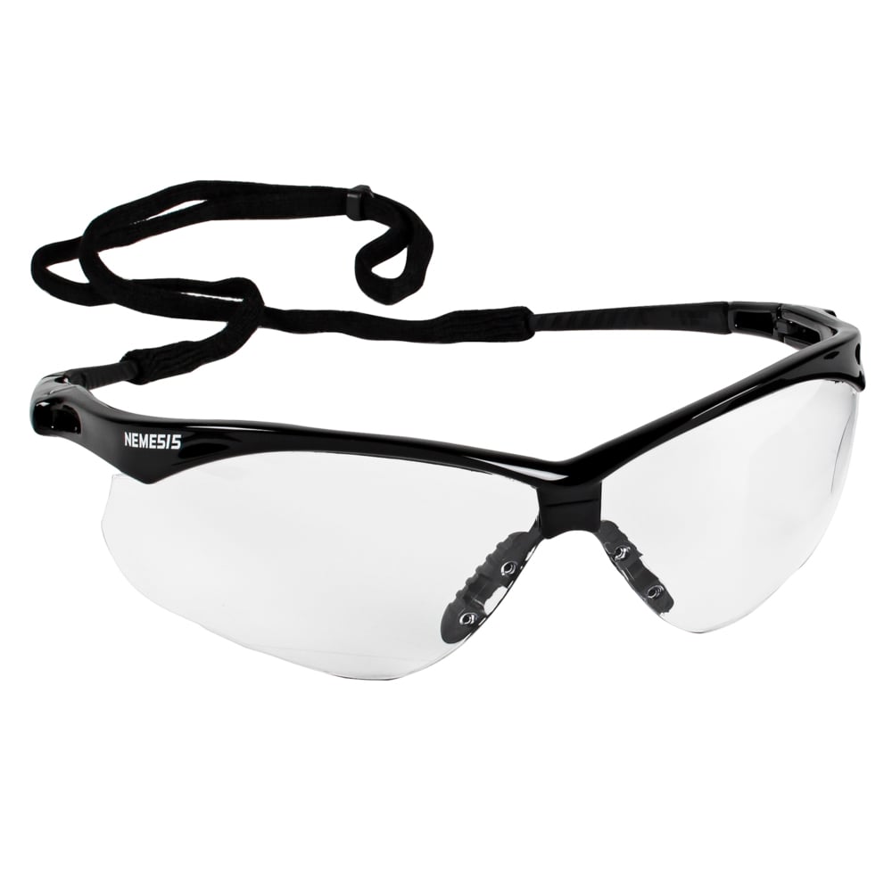 KleenGuard™ Nemesis™ CSA Safety Glasses (20379), with Anti-Fog Coating, Clear Lenses, Black Frame, CSA Certified, Unisex for Men and Women (Qty 12) - 20379