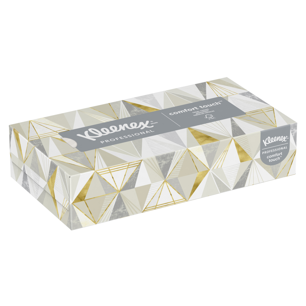 Mouchoirs Kleenex® Professional (21606), 2 épaisseurs, blancs, boîtes de mouchoirs plates pour les entreprises (125 mouchoirs/boîte, 48 boîtes/caisse, 6 000 mouchoirs/caisse) - 21606