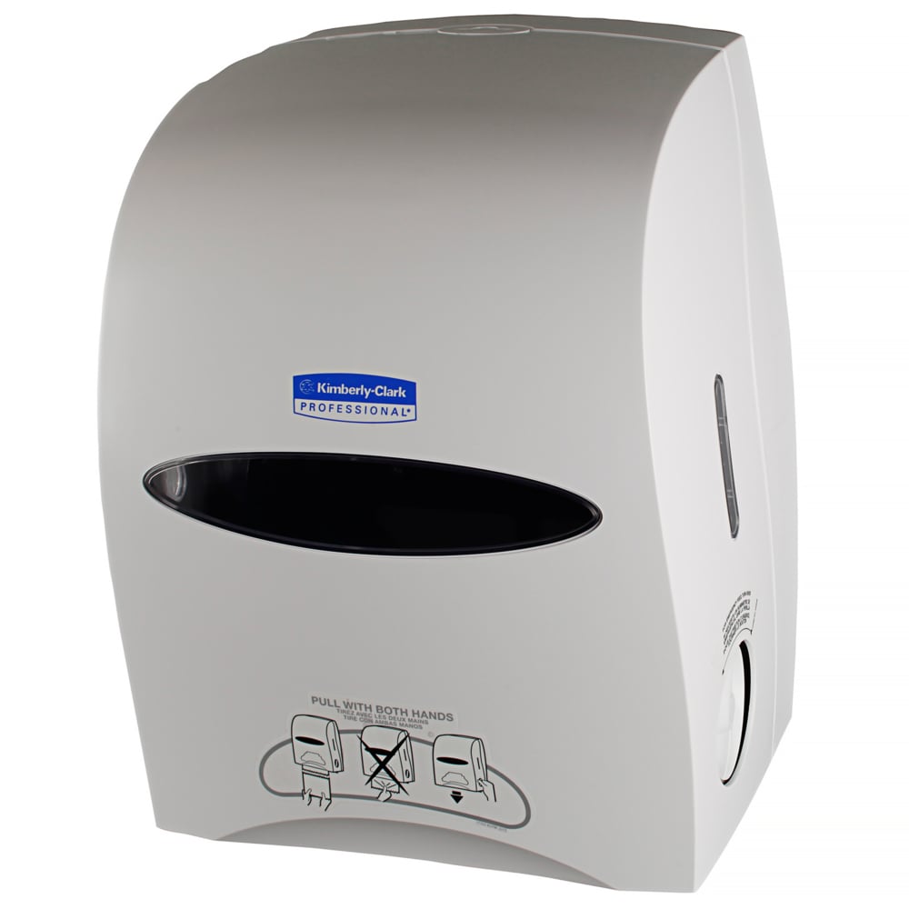 Kimberly-Clark Professional™ Sanitouch Manual Hard Roll Towel Dispenser (09995), White, for 1.75" Core Roll Towels, 12.63" x 16.13" x 10.2" (Qty 1) - 09995