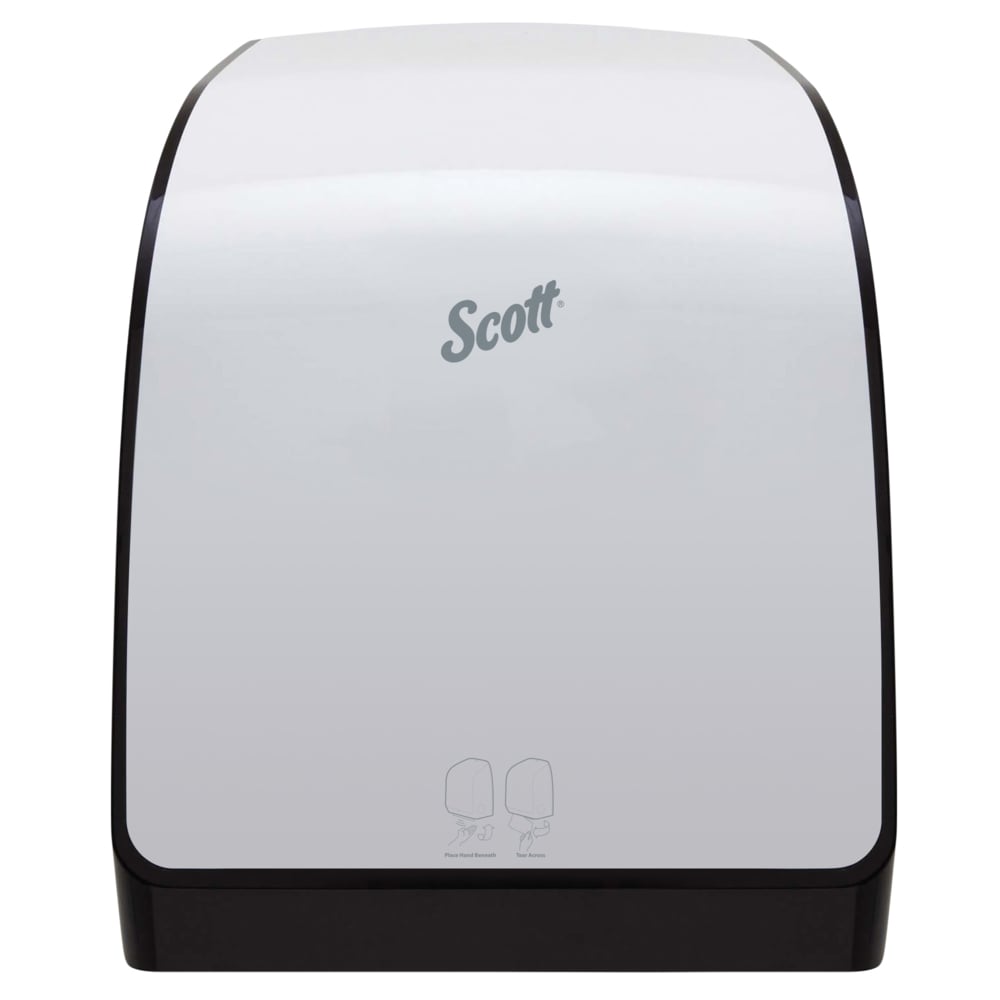 Scott® Pro Automatic Hard Roll Towel Dispenser (34369), White, for Grey Core Scott® Pro Roll Towels, 12.66" x 16.44" x 9.18" (Qty 1) - 34369