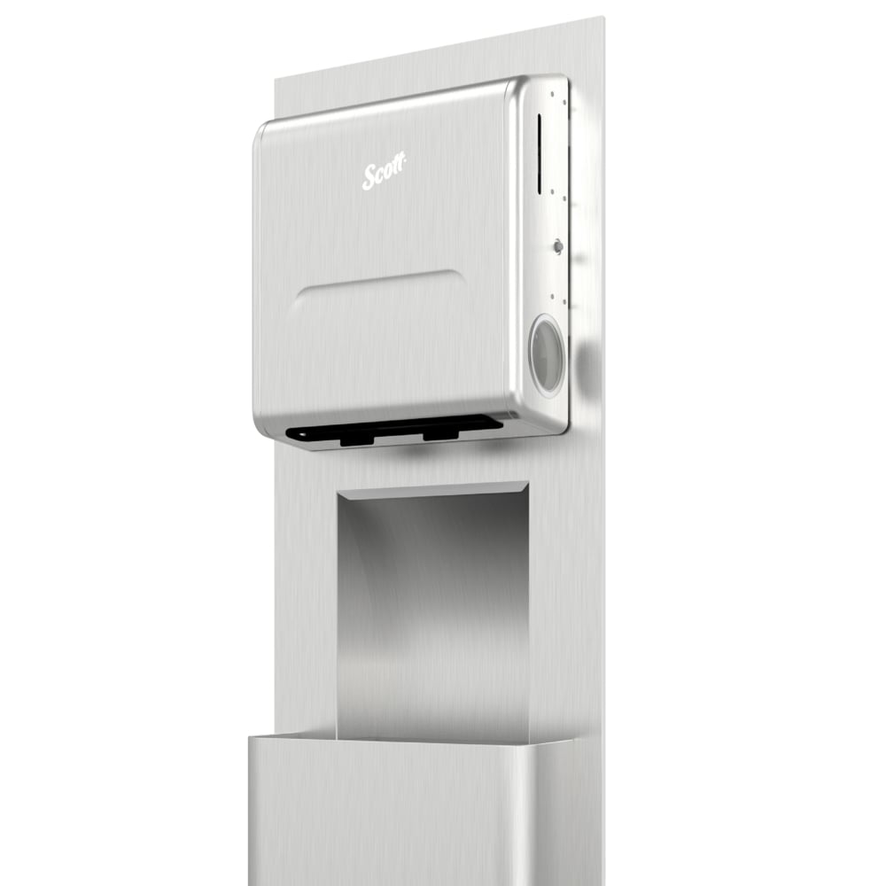 Scott® Pro™ Stainless Steel Recessed Hard Roll Towel Narrow Dispenser Housing (31498), without Trim Panel, Module sold seperately, 10.75" x 15.37" x 4.0" (Qty 1) - 31498