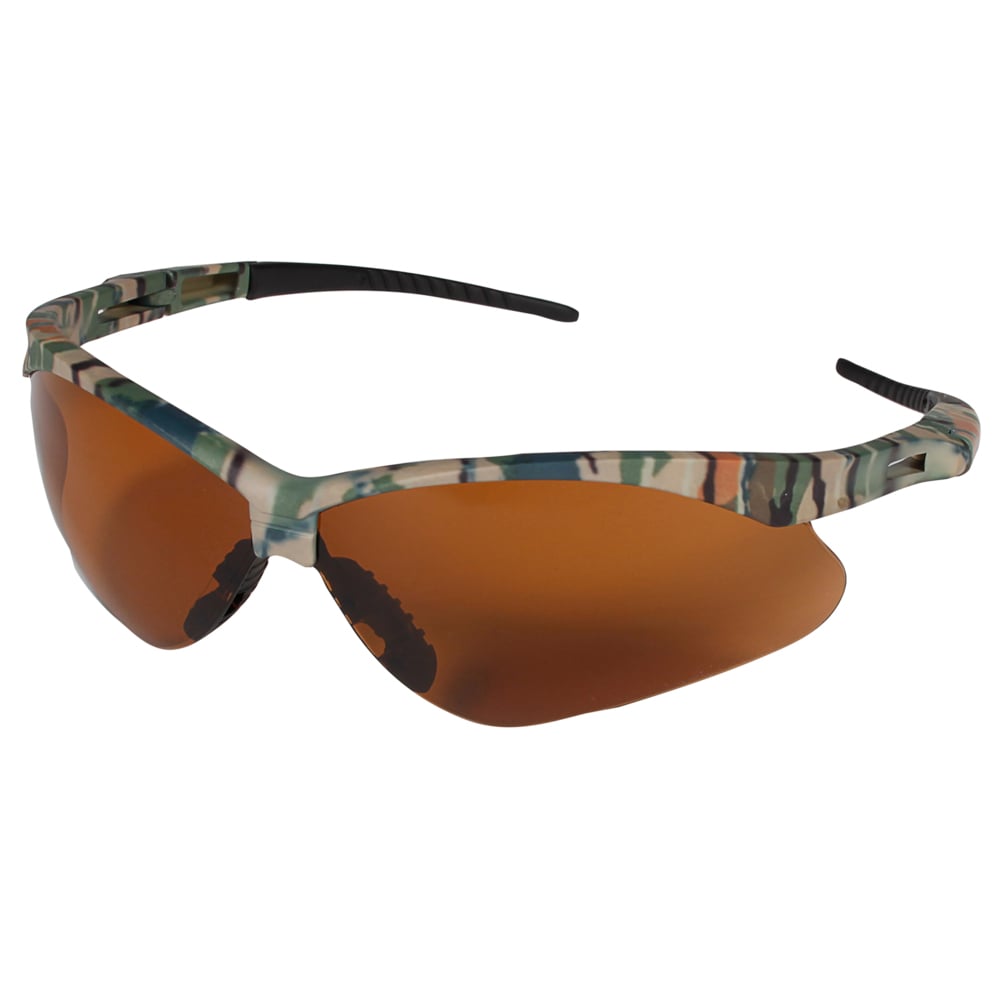 KleenGuard™ Nemesis™ Safety Glasses (19644), with KleenVision™ Anti-Fog Coating, Bronze Lenses, Camo Frame, Unisex for Men and Women (Qty 12) - 19644