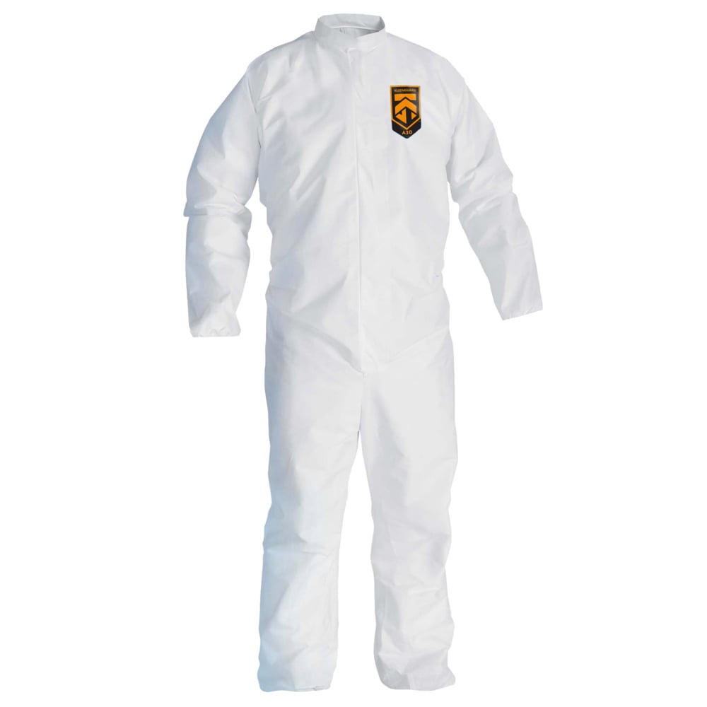 KleenGuard™ A30 Breathable Splash & Particle Protection Coveralls (35738), White, Small (Qty 25) - 35738