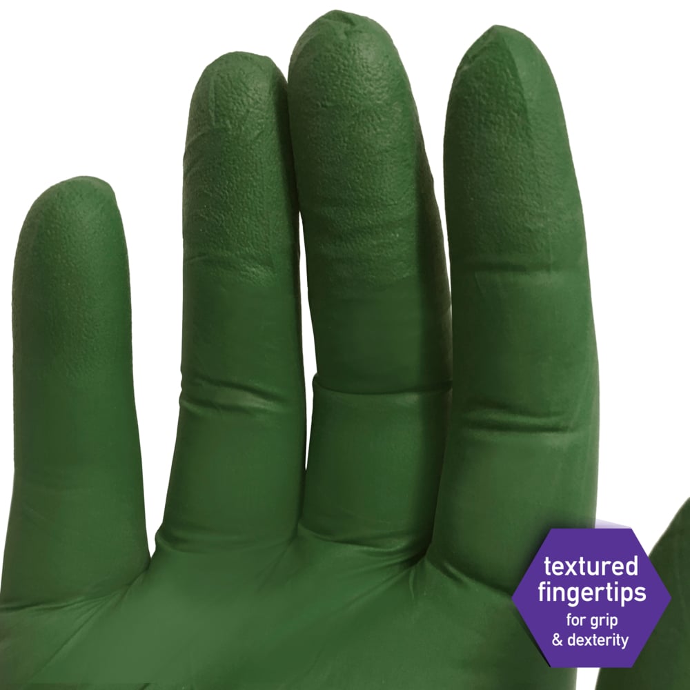 Kimberly-Clark™ Forest Green Nitrile Exam Gloves (43448), 3.5 Mil, Ambidextrous, 9.5”, 2XL, 180 Nitrile Gloves / Box, 10 Boxes / Case, 1,800 / Case;Kimtech™ Forest Green Nitrile Exam Gloves (43448), 3.5 Mil, Ambidextrous, 9.5”, 2XL, 180 Nitrile Gloves / Box, 10 Boxes / Case, 1,800 / Case - 43448