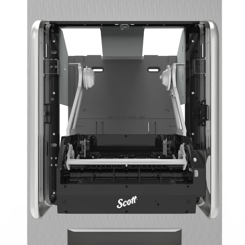 Système de distributrice d’essuie-mains en rouleau dur électronique Scott Pro uniquement (pour essuie-mains en rouleau Scott Pro avec mandrin gris), noir, 1/caisse - 34379