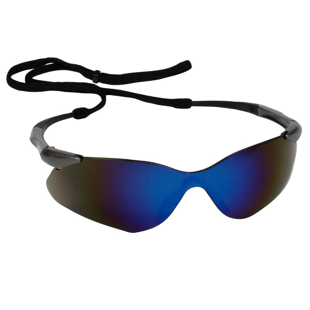 KleenGuard™ Nemesis™ VL Safety Glasses (20471), with Anti-Fog Coating, Blue  Lenses, Gunmetal Frame, UV Protection, Unisex for Men and Women (Qty 12)