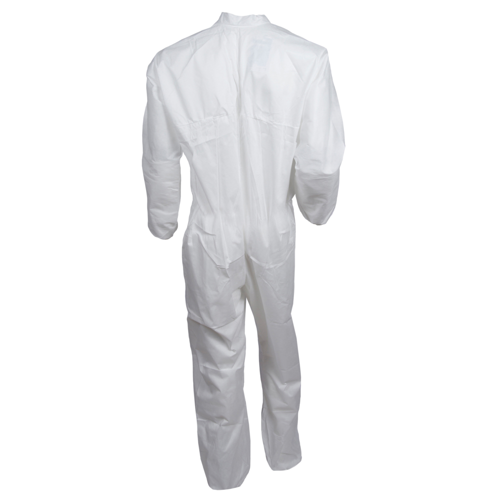 KleenGuard™ A40 Liquid & Particle Protection Coveralls (44304), Zipper Front, White, XL (Qty 25) - 44304