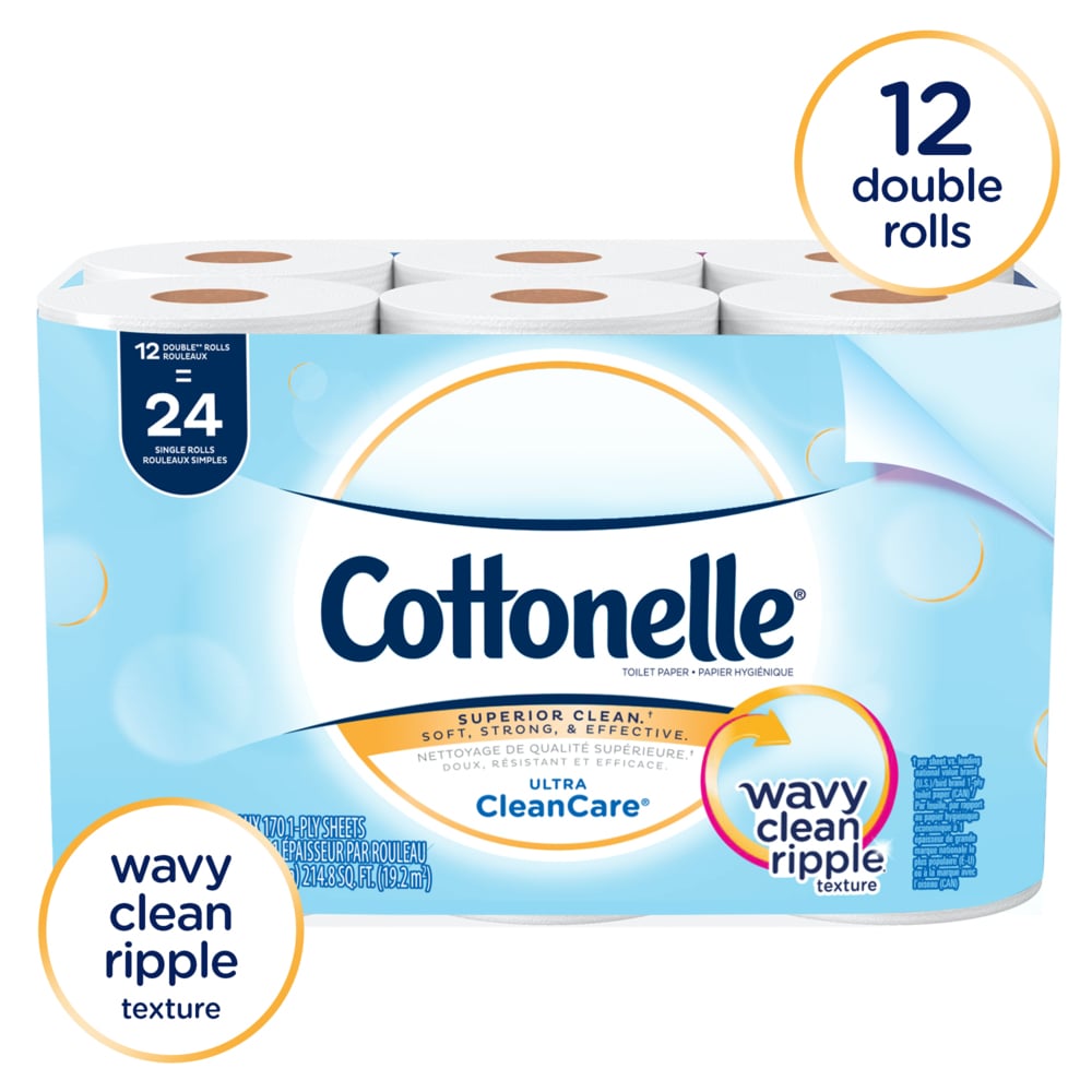 Cottonelle® Professional Standard Roll Toilet Paper (12456), White (170 Sheets/Roll, 48 Rolls/Case, 4 Packs of 12 Rolls, 8,160 Sheets/Case) - 12456