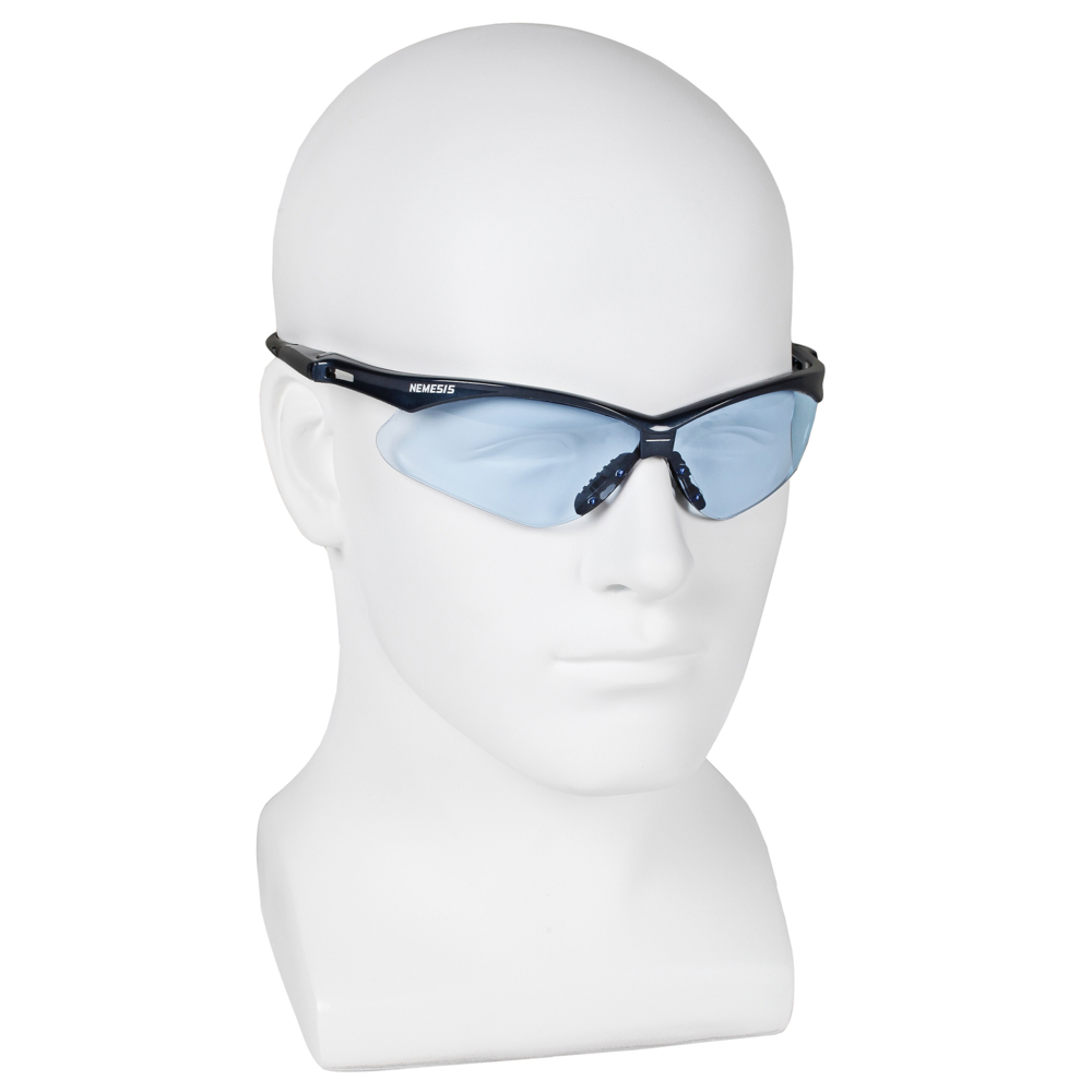 KleenGuard™ Nemesis™ Safety Glasses (19639), with KleenVision™ Anti-Fog Coating, Light Blue Lenses, Blue Frame, Unisex for Men and Women (Qty 12) - 19639