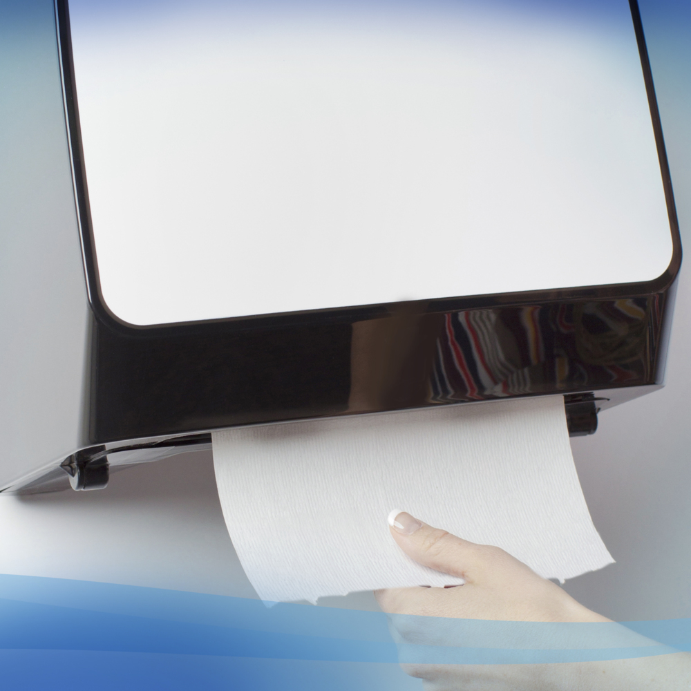 Scott® Pro Manual Hard Roll Towel Dispenser (29735), White, for Green Core Scott® Pro Roll Towels, 12.66" x 16.44" x 9.18" (Qty 1) - 29735