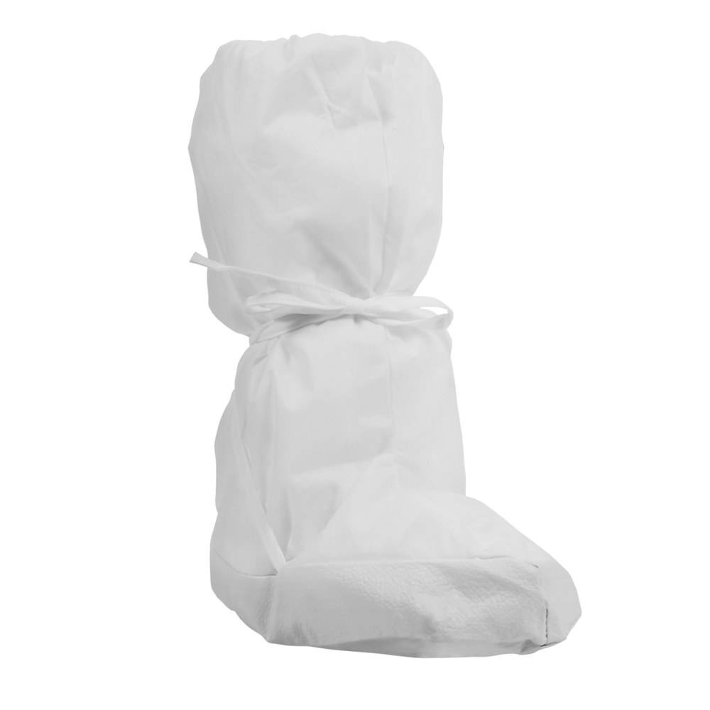 Kimtech™ A5 Sterile Boot Covers (31683), Edge Vinyl, Clean-Don Ties, White, Sml / Med, 100 Pairs / 200 Each / Case - 31683