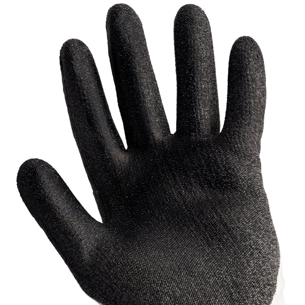 Gants économiques résistants aux coupures de niveau 3 KleenGuard G60 (38690), noirs et blancs, moyens, 12 paires/sac, 1 sac - 38690