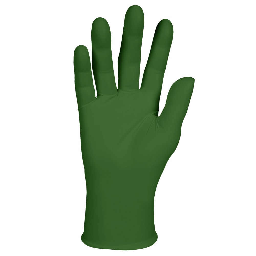 Gants d’examen en nitrile vert forêt de Kimberly-Clark (43448), 3,5 mil, ambidextres, 9,5 po, 2TG, 180 gants en nitrile/boîte, 10 boîtes/caisse, 1 800/caisse - 43448