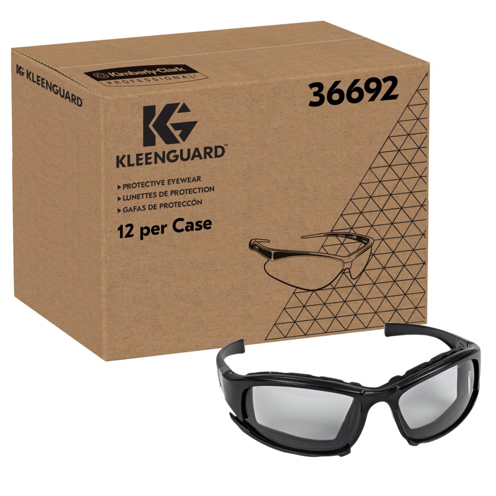 KleenGuard™ Calico Safety Eyewear V50 (36692), Half Shade Anti-Fog Lens with Interchangeable Temples and Head Strap, 12 Pairs / Case - 36692