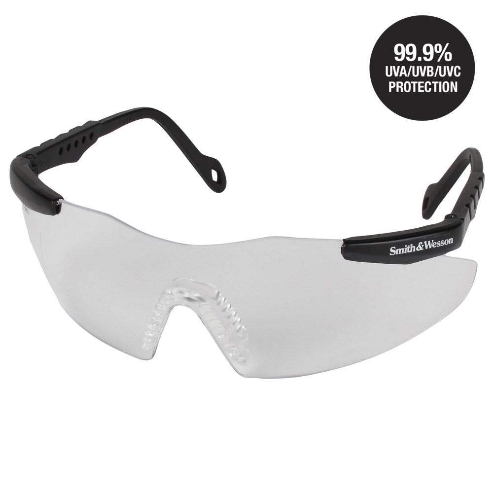 Smith & Wesson® Magnum® 3G Safety Glasses (19794), with Anti-Fog Coating, Clear Lenses, Black Frame, Unisex for Men and Women (Qty 12) - 19794