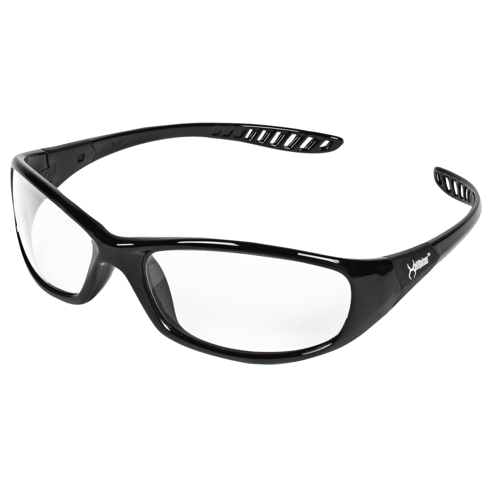 KleenGuard™ V40 Hellraiser Safety Glasses (28615), Clear Anti-Fog Lens with Black Frame, 12 Pairs / Case - 28615
