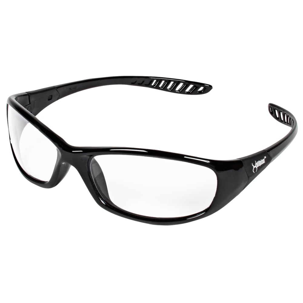 KleenGuard™ V40 Hellraiser™ Safety Glasses (28615), with Anti-Fog Coating, Clear Lenses, Black Frame, Unisex for Men and Women (Qty 12) - 28615