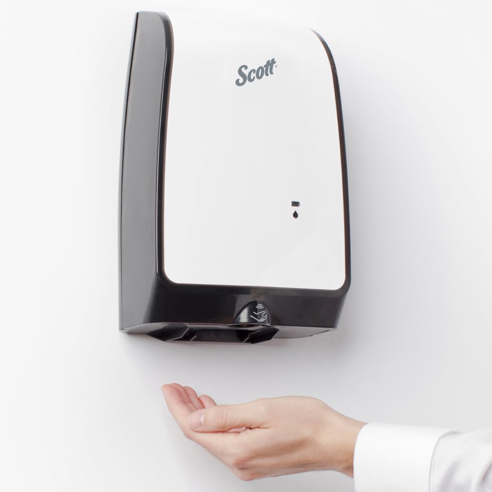 Scott® Pro™ High Capacity Automatic Soap and Hand Sanitizer Dispenser (32499), Touchless Dispensing, White, 1.2 L capacity, 7.29" x 11.69" x 4.0" (Qty 1) - 32499