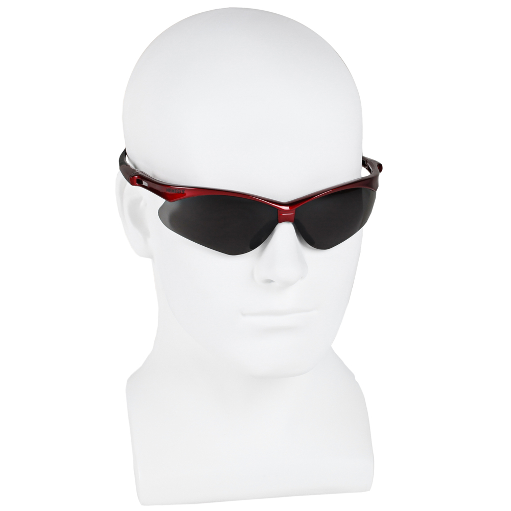 KleenGuard™ Nemesis™ Safety Glasses (22611), with KleenVision™ Anti-Fog Coating, Smoke Lenses, Red Frame, Unisex for Men and Women (Qty 12) - 22611