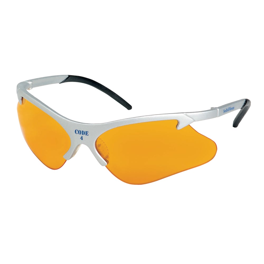 Smith & Wesson® Code 4 Safety Glasses (19835), Platinum Frame, Orange Lens, 12 Pairs / Case - 19835