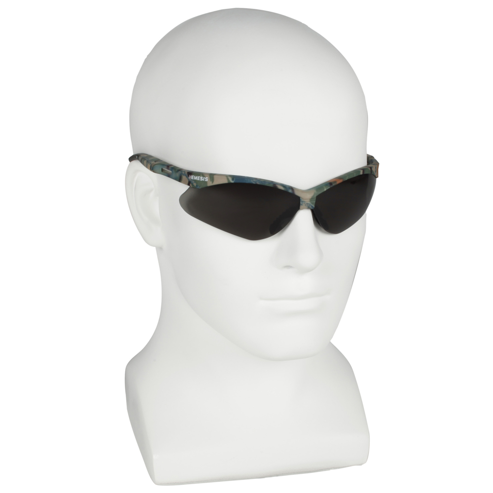 KleenGuard™ V30 Nemesis Safety Glasses (22609), Smoke Anti-Fog Lens, Camo Frame, 12 Pairs / Case - 22609
